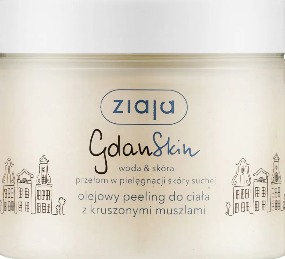 Öl-Peeling für den Körper mit zerkleinerten Muscheln