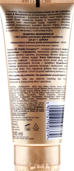 Luxuriöse Pflegemaske für Hände und Nägel mit Argan & Macadamia