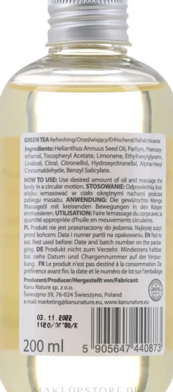Massageöl Grüner Tee