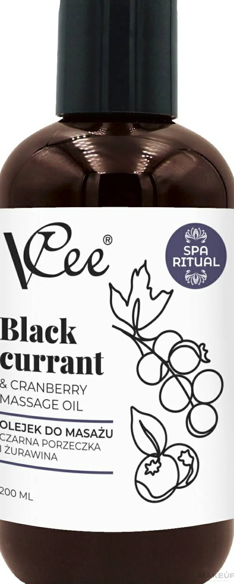 Massageöl mit schwarzen Johannisbeeren und Preiselbeeren