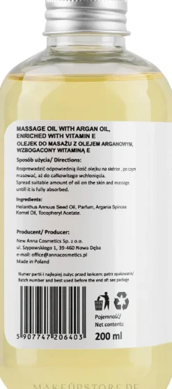 Massageöl mit Vitamin E und Arganöl