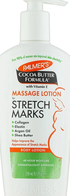 Massagelotion mit Kakaobutter gegen Schwangerschaftsstreifen