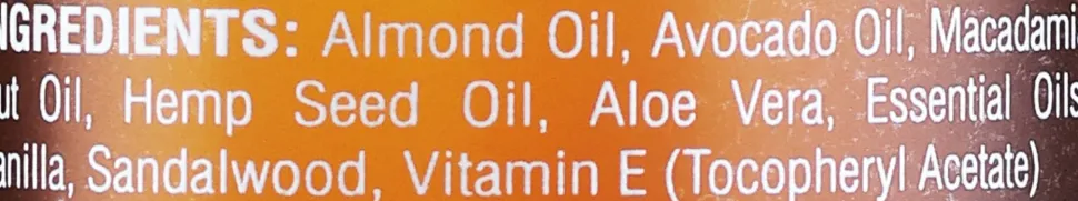 Massageöl Vanille und Sandelholz