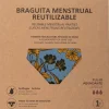 Menstruationsslip, blau mit gelben Blumen, Größe XL