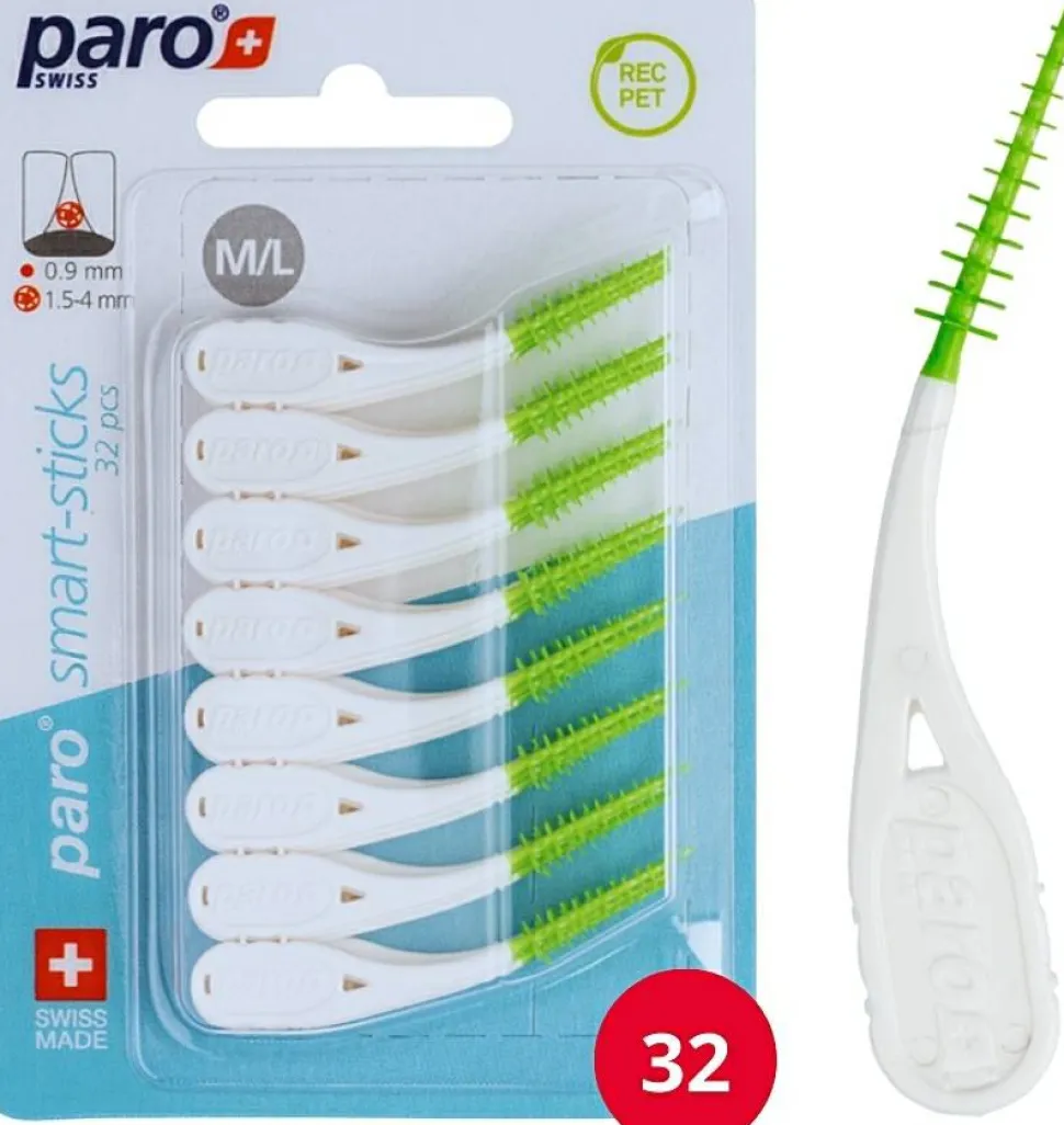 Metallfreie Interdentalbürsten, Größe M/L, 1,5/3,8 mm, grün