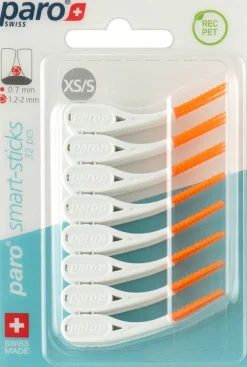 Metallfreie Interdentalbürsten, Größe XS/S, 1,2/2 mm, orange
