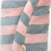 Mikrofaser-Haarturban rosa-grau