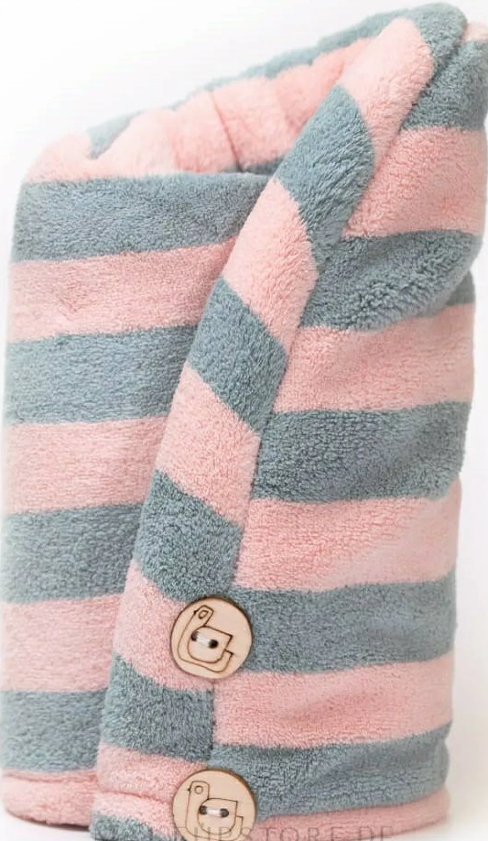 Mikrofaser-Haarturban rosa-grau