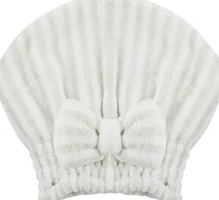 Mikrofaser-Haarturban weiß-grau