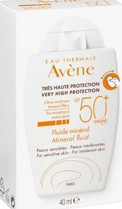 Mineralisches Sonnenschutzfluid für überempfindliche Gesichtshaut ohne chemische Filter SPF 50+