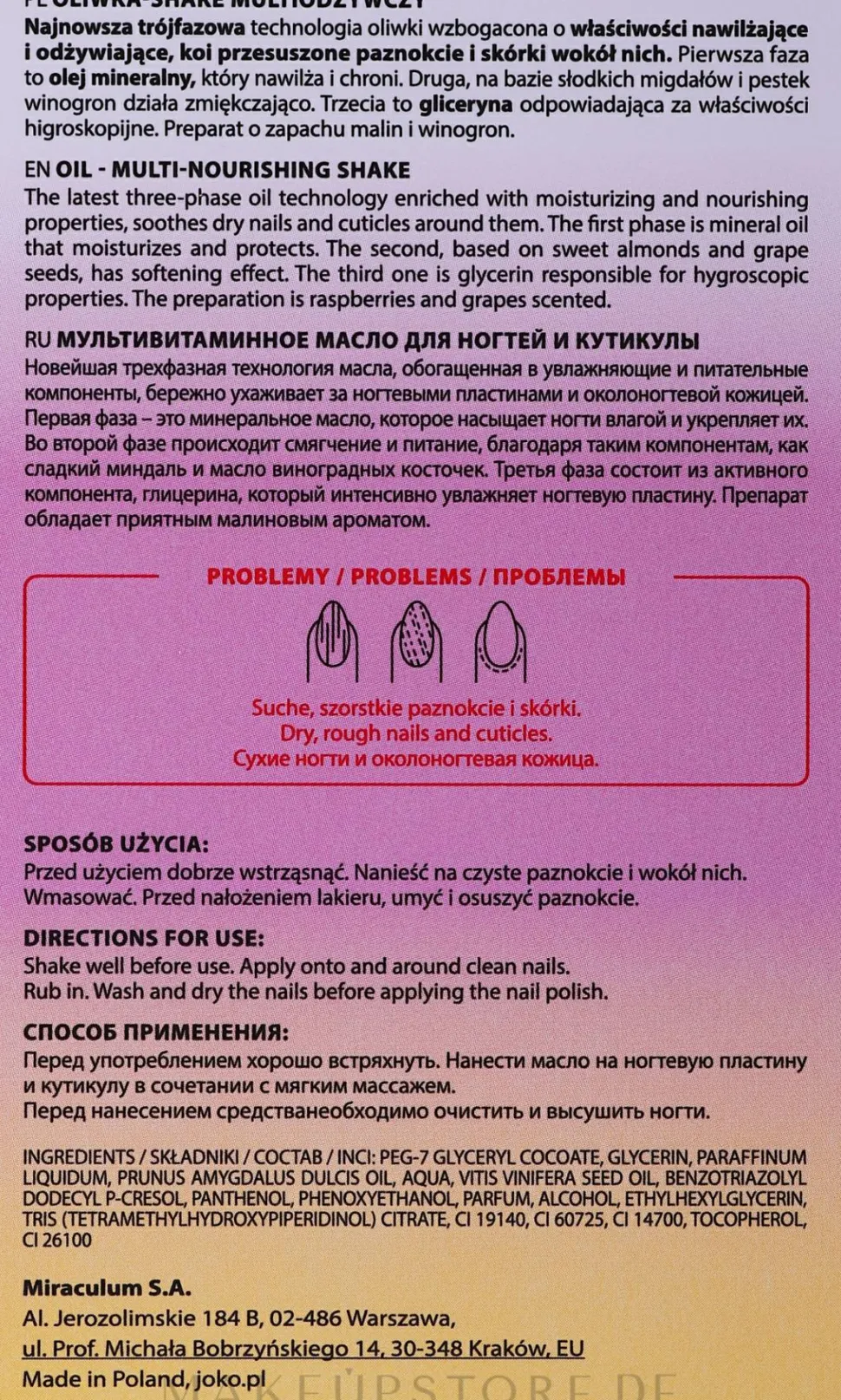 Multivitamin-Öl für Nägel und Nagelhäute