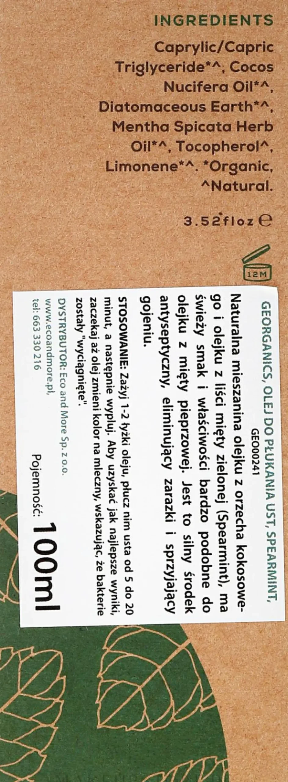 Mundziehöl mit Kokosöl und ätherischem Speerminzöl