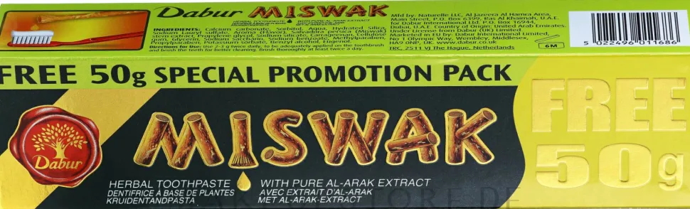 Natürliche Kräuter-Zahnpasta mit Miswak-Extrakt