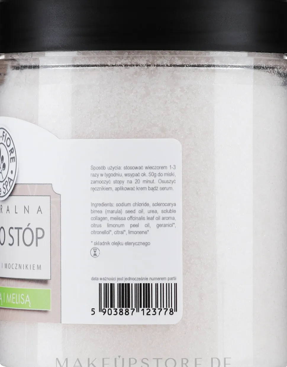 Natürliches Fußsalz mit Zitronenmelisse