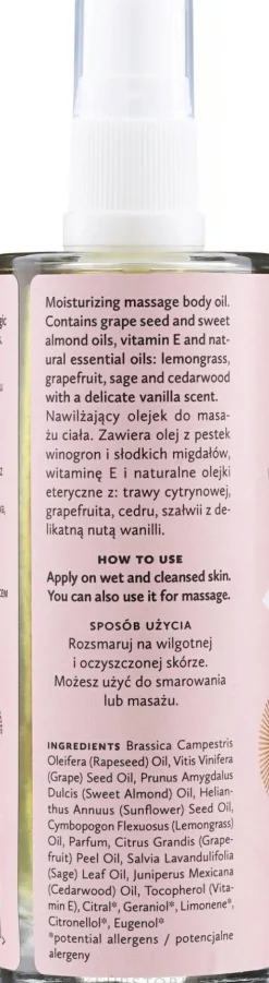 Natürliches Massageöl mit Zitronengras und Vitamin E