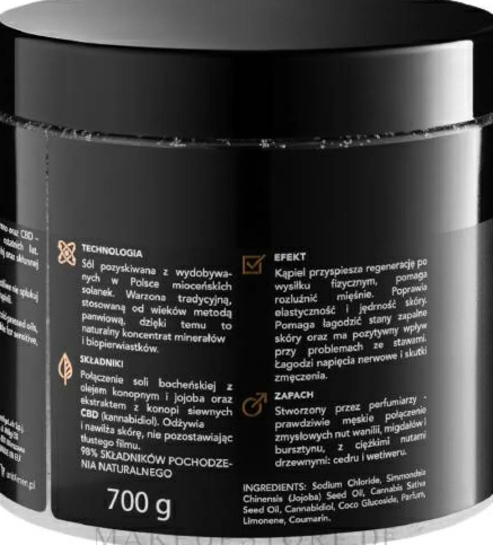 Pflegendes Badesalz mit CBD und Bernstein- und Vanilleduft