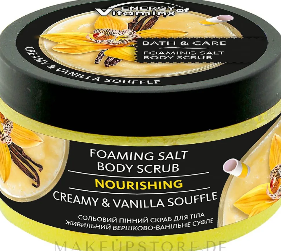 Pflegendes Salz-Schaum-Körperpeeling Cremiges Vanille-Soufflé