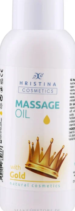 Pflegendes und regenerierendes Massageöl für den Körper mit Goldpuder