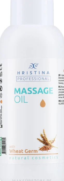 Pflegendes weichmachendes und beruhigendes Massageöl für den Körper mit Weizenkeimöl