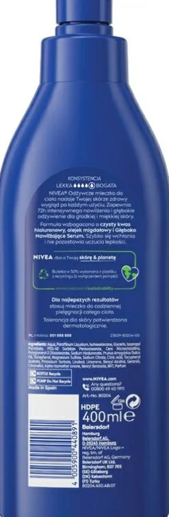 Pflegende und feuchtigkeitsspendende Körpermilch mit Vitamin E