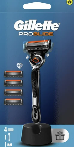 Rasierapparat mit 4 austauschbaren Kartuschen + Ständer