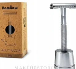 Rasierhobel mit Ständer silber