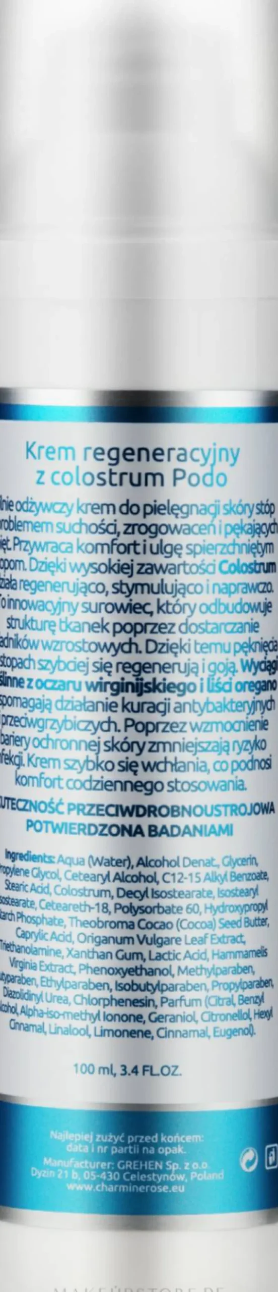 Regenerierende Fußcreme mit Kolostrum und Oregano-Blattextrakt