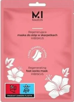 Regenerierende Fußmaske mit Hibiskus, Socken