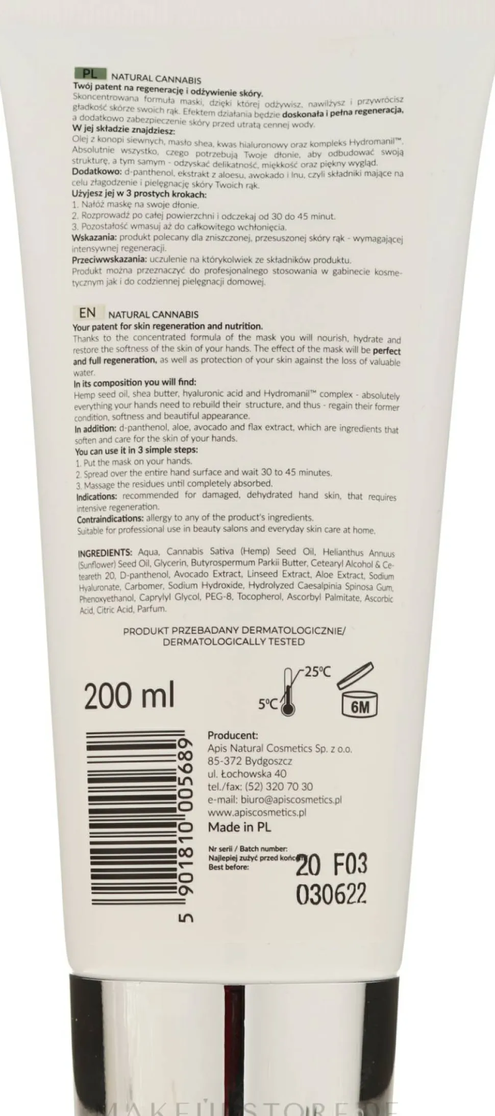 Regenerierende Handmaske mit Hanf