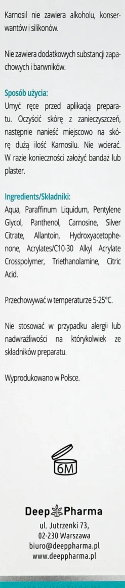 Regenerierendes Hydro-Gel mit Silberionen und Carnosin gegen Verbrennungen und Wunden