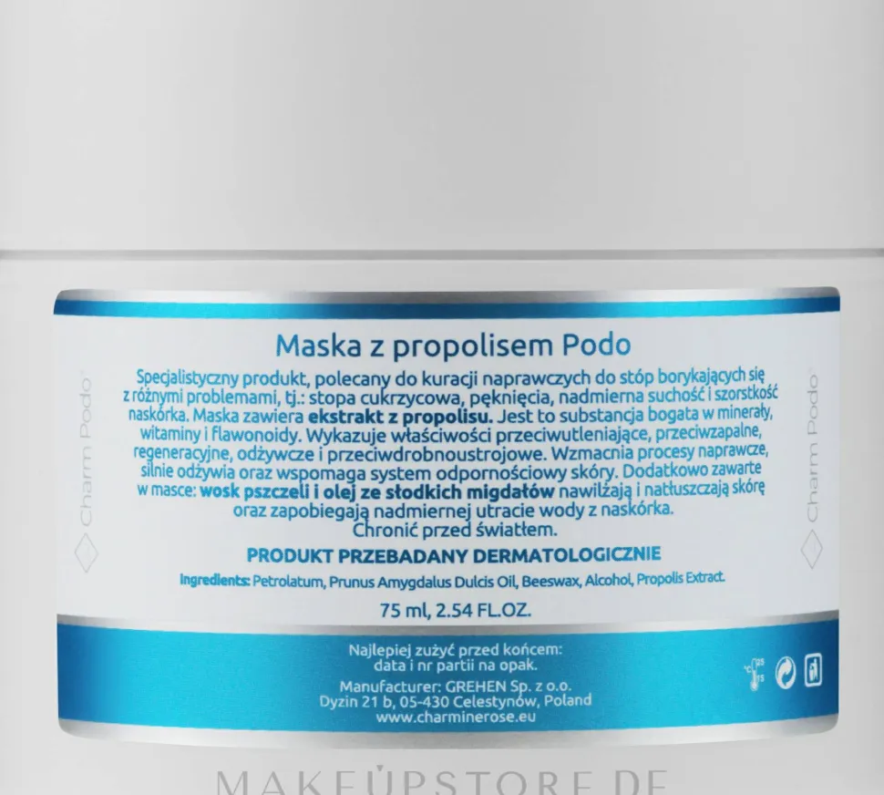 Regenerierende, stärkende und nährende Fußmaske mit Propolis