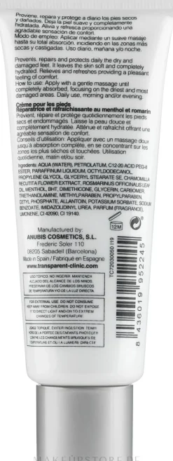 Reparierende und erfrischende Fußcreme mit Menthol und Rosmarin