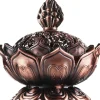 Räuchergefäß aus Messing mit Deckel für Räucherwerk 'Lotus'