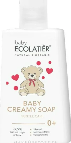 Sanfte Creme-Seife für Babys mit Olivenöl, Baumwollextrakt und Milchproteinen