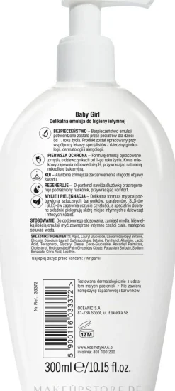 Sanfte Emulsion für die Intimhygiene für Mädchen