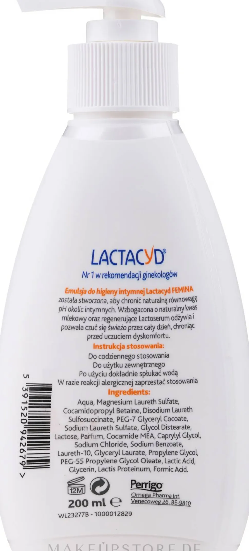 Sanfte Emulsion für die Intimhygiene mit Pumpspender