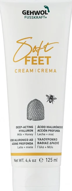 Sanfte Fußcreme mit Milch, Honig und Hyaluronsäure