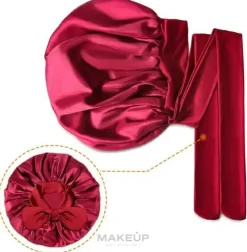 Satin-Haarturban mit Bindeband bordeauxrot