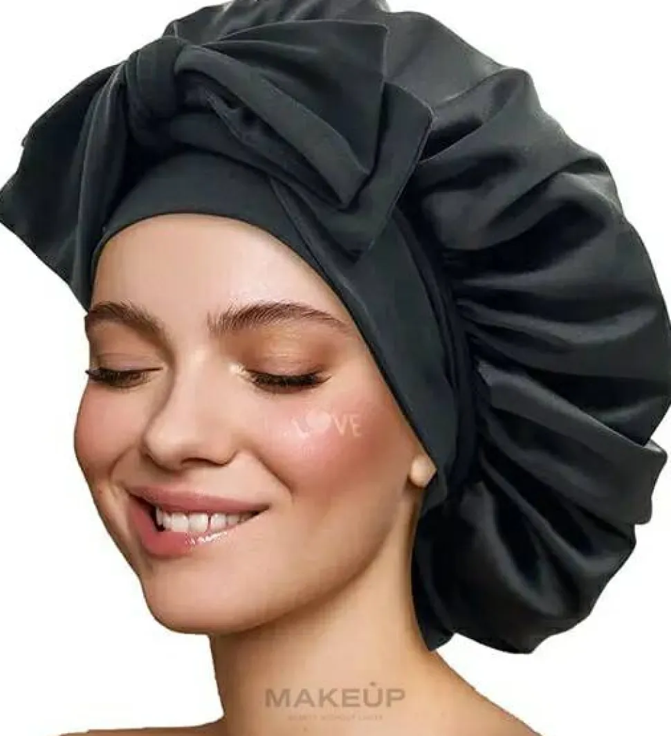 Satin-Haarturban mit Bindeband schwarz