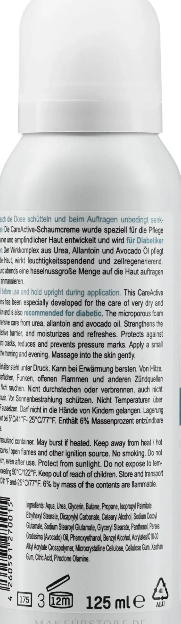 Schaumcreme für die Füße mit Harnstoff