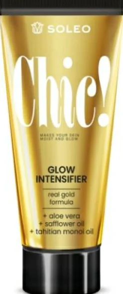 Schimmernder Bräunungsbeschleuniger mit Safloröl und Goldpartikeln 'Chic!'