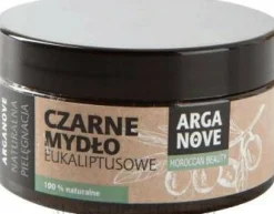 Schwarze Seife mit Arganöl und Eukalyptusöl