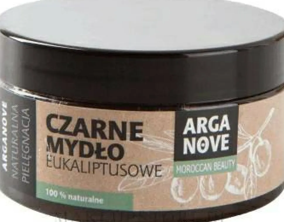 Schwarze Seife mit Arganöl und Eukalyptusöl