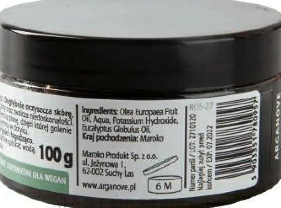 Schwarze Seife mit Arganöl und Eukalyptusöl