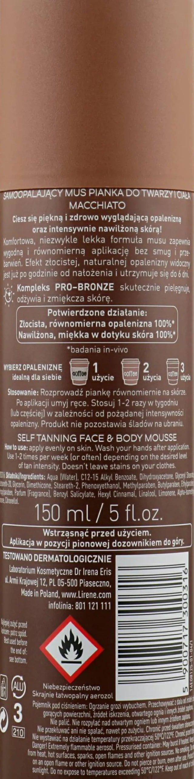 Selbstbräunende Gesichts- und Körpermousse