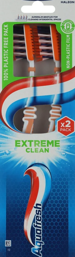 Set mit Zahnbürsten Extreme Clean, mittelhart, beige
