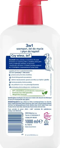 Shampoo, Duschgel und Badeschaum für Kinder 3 in 1