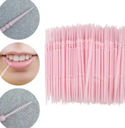Silikon-Zwischenraumbürsten, beidseitig, rosa, 200 Stk.