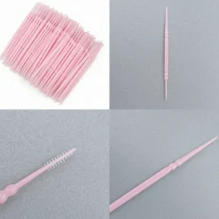 Silikon-Zwischenraumbürsten, beidseitig, rosa, 200 Stk.