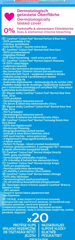 Slipeinlagen mit Baumwollextrakt und Aloe Vera 20 St.